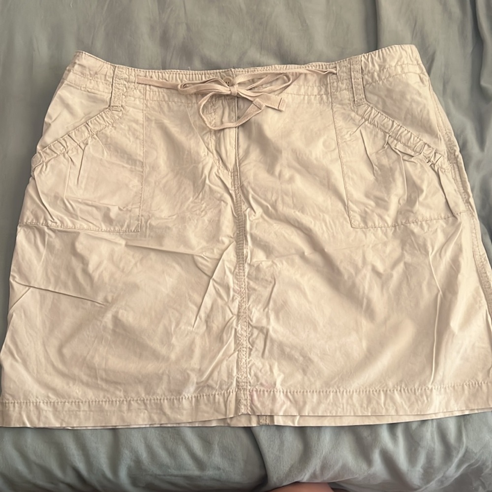 New York & Company Khaki Cargo Skirt Plus Size